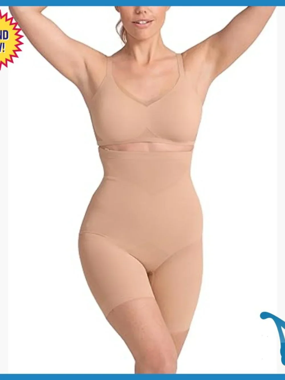 High Compression Shapewear Shorts, Firm Support for Stomach Waist Thighs